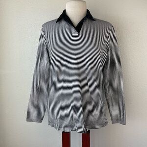 Jessi Lee Long Sleeve Polo Style Top Size M EUC